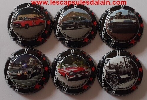 6 BELLES CAPSULES CHAMPAGNE DOURY PHILIPPE LES VOITURES AU CINEMA 2021 REF N° 235 a 235e NEWS