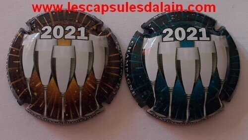 2 BELLES CAPSULES CHAMPAGNE STRAUSS GEORGETON 5 COUPES 2021 REF N°30d et 30e NEWS