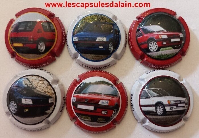 6 BELLES CAPSULES CHAMPAGNE GENERIQUE 205 GTI NEWS