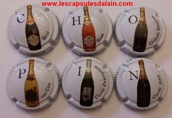 6 BELLES CAPSULES CHAMPAGNE CHOPIN DIDIER PUZZLE REF N°9 a 9e NEWS 
