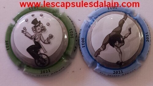 2 BELLES CAPSULES CHAMPAGNE ALBERT DE MILLY CABARET 2021 REF N° 38i et 38m NEWS