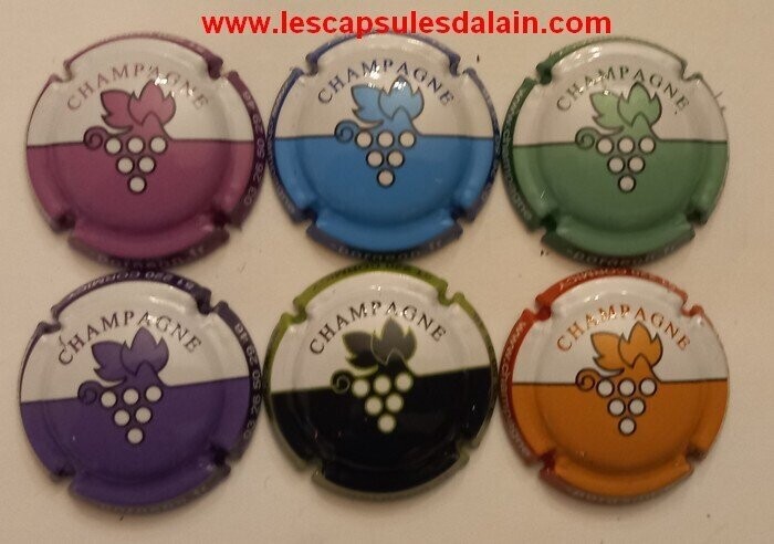 6 BELLES CAPSULES CHAMPAGNE PORGEON GRAPPE REF N°11 a 11e NEWS