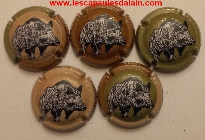5 BELLES CAPSULES CHAMPAGNE ADNET PASCAL CUVEE CHASSE REF N°12a a 12e NEWS