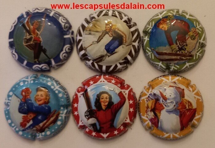 6 BELLES CAPSULES CHAMPAGNE CAMUS SARTORE VIVE LE SKI 2022 500EX REF N° 37 a 37e NEWS