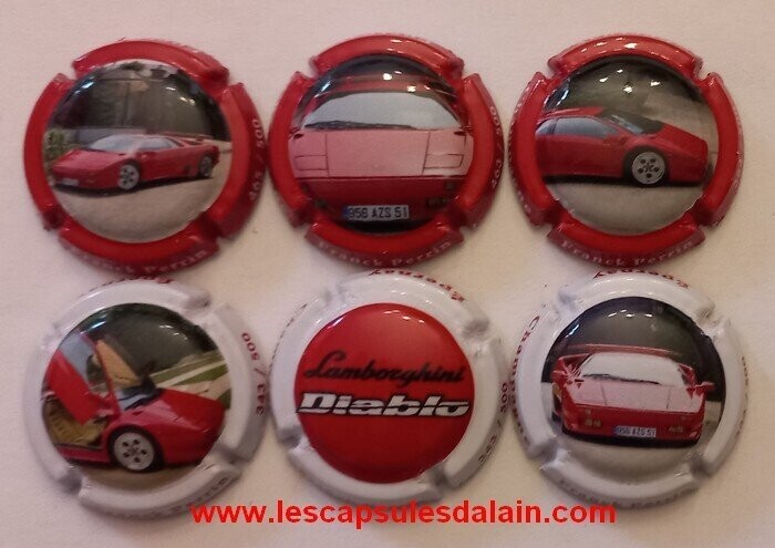 6 BELLES CAPSULES CHAMPAGNE FRANCK PERRIN LAMBORGHINI DIABLO 500EX REF N° 2 a 2e NEWS
