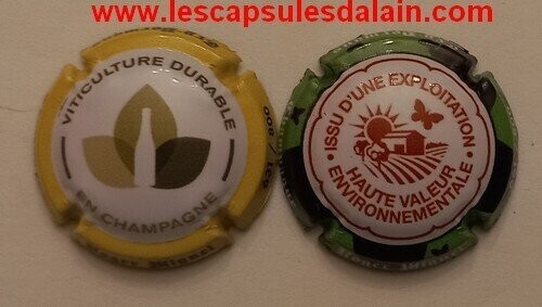 2 BELLES CAPSULES CHAMPAGNE ROGER MIGUEL RECTO VERSO 800EX 2022 REF N°26a et 26b NEWS