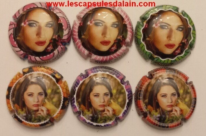 6 BELLES CAPSULES CHAMPAGNE MARLE NICOLAS LES FEMMES REF N° 9 a 9e NEWSS