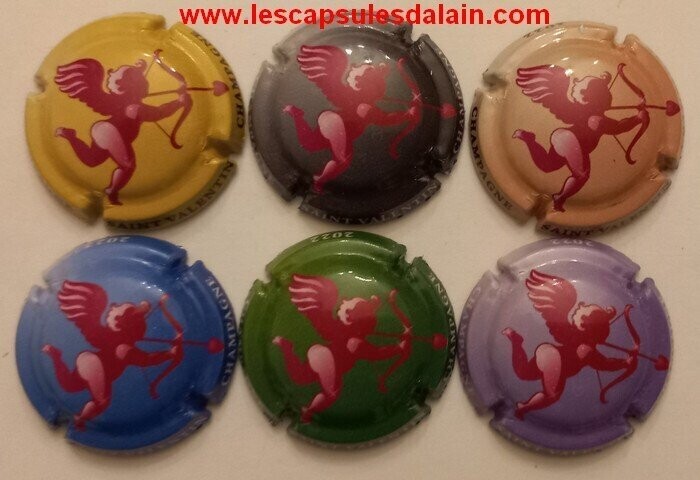 6 BELLES CAPSULES CHAMPAGNE GENERIQUE ST VALENTIN 2022 REF N° 1232 a 1232e NEWS