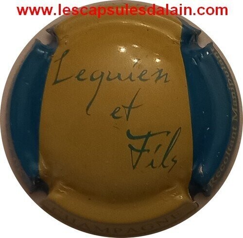 BELLE CAPSULE CHAMPAGNE LEQUIEN ET FILS CREME ET TURQUOISE REF N°4c NEWS