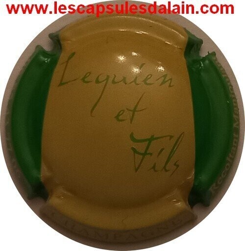 BELLE CAPSULE CHAMPAGNE LEQUIEN ET FILS CREME ET VERT PALE REF N°4d NEWS