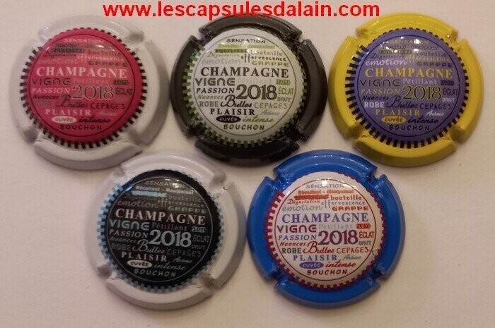 5 BELLES CAPSULES CHAMPAGNE GENERIQUE 2018 REF N°903e a 903i NEWS