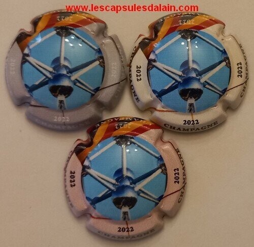 3 BELLES CAPSULES CHAMPAGNE GENERIQUE ATOMIUM 2022 REF N°1240 a 1240b NEWS
