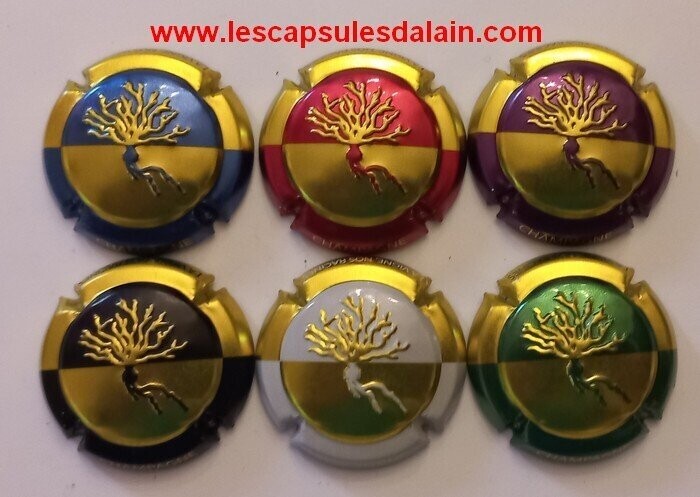 6 BELLES CAPSULES CHAMPAGNE GENERIQUE LA VIGNE ESTAMPES REF N°1250 a 1250e NEWS