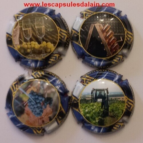 4 BELLES CAPSULES CHAMPAGNE GENERIQUE LA VIGNE REF N°1254 a 1254c NEWS