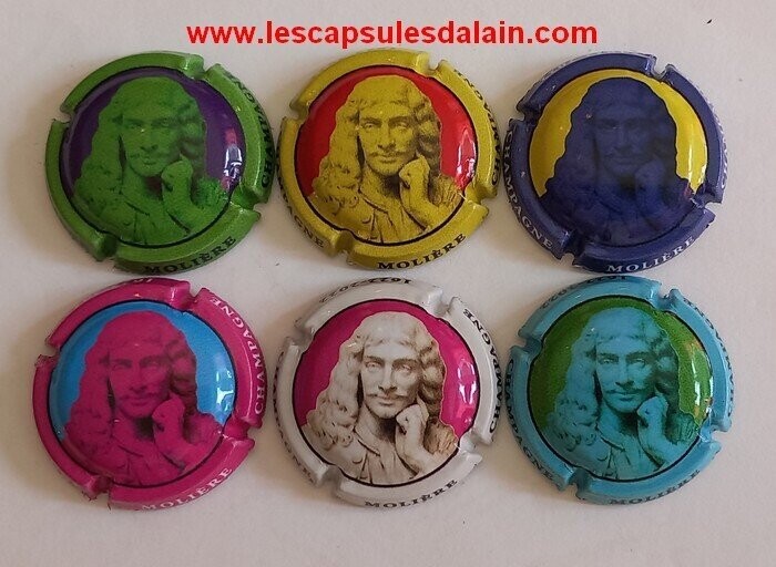 6 BELLES CAPSULES CHAMPAGNE GENERIQUE MOLIERE 2022 REF N°1249 a 1249e NEWS