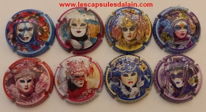 8 BELLES CAPSULES CHAMPAGNE SERGE POROT LES MASQUES DE VENISE REF N° 8 a 8g NEWS