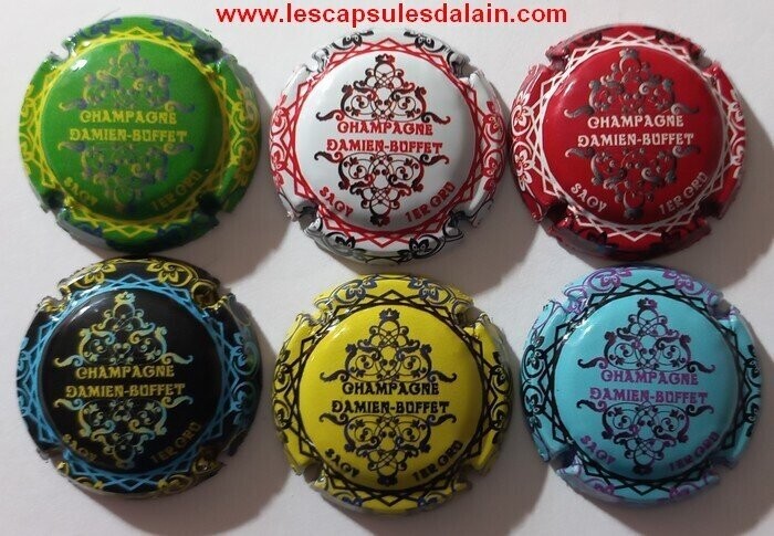 6 BELLES CAPSULES CHAMPAGNE DAMIEN BUFFET BLASON 2022 REF N°20 a 20e NEWS