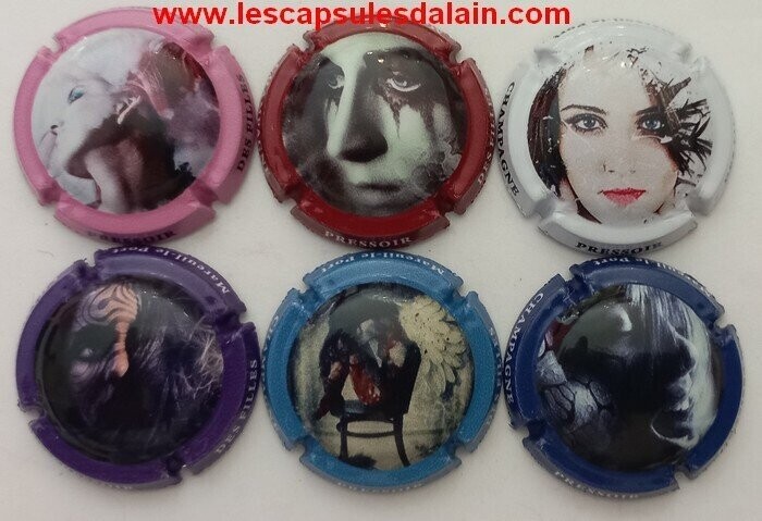 6 BELLES CAPSULES CHAMPAGNE PRESSOIR DES FILLES FEMMES REF N° 24 a 24e NEWS
