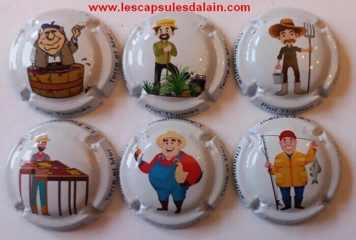 6 BELLES CAPSULES CHAMPAGNE PIOT THOMAS REF N° 5 a 5e NEWS