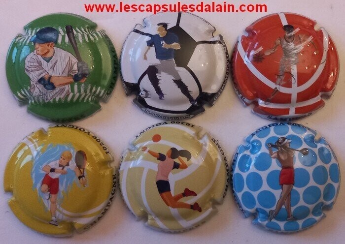 6 BELLES CAPSULES CHAMPAGNE SAMPERS SPORTS REF N° 28 a 28e NEWS