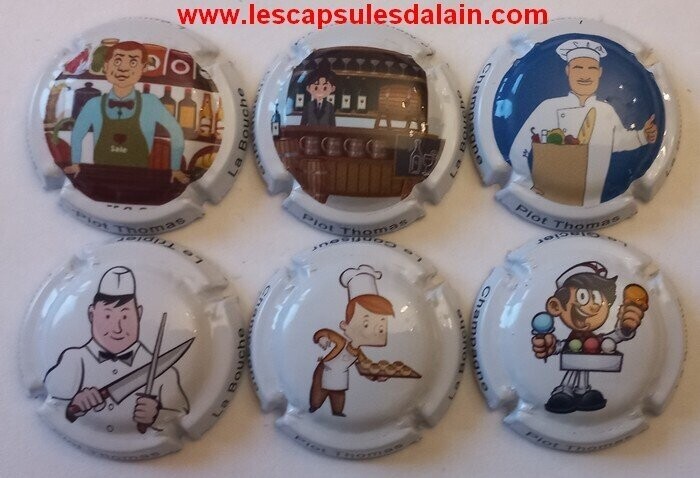 6 BELLES CAPSULES CHAMPAGNE PIOT THOMAS LA BOUCHE REF N°6 a 6e  NEWS