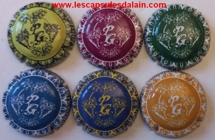 6 BELLES CAPSULES CHAMPAGNE PETIT GHISLAIN INITIALE REF N° 8 a 8e NEWS