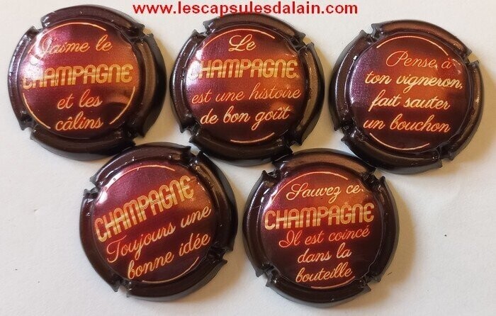 5 BELLES CAPSULES CHAMPAGNE GENERIQUE 2022 REF N° 1270 a 1270d NEWS