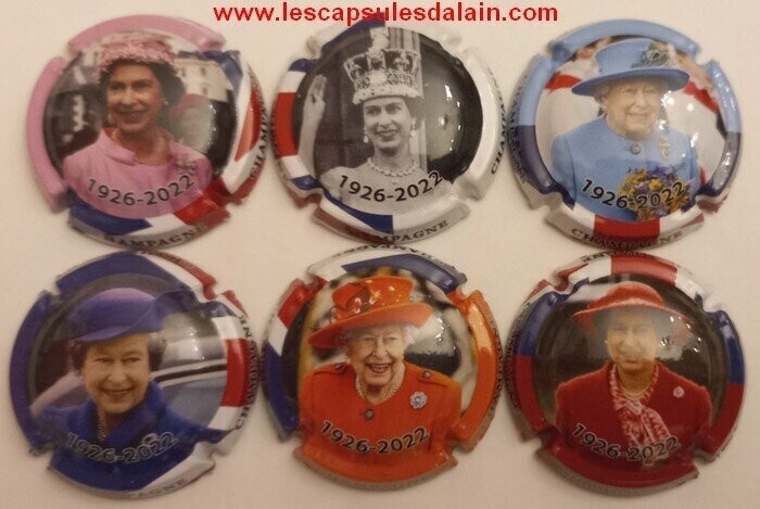 6 BELLES CAPSULES CHAMPAGNE GENERIQUE MEMOIRE REINE ANGLETERRE 2022 NEWS