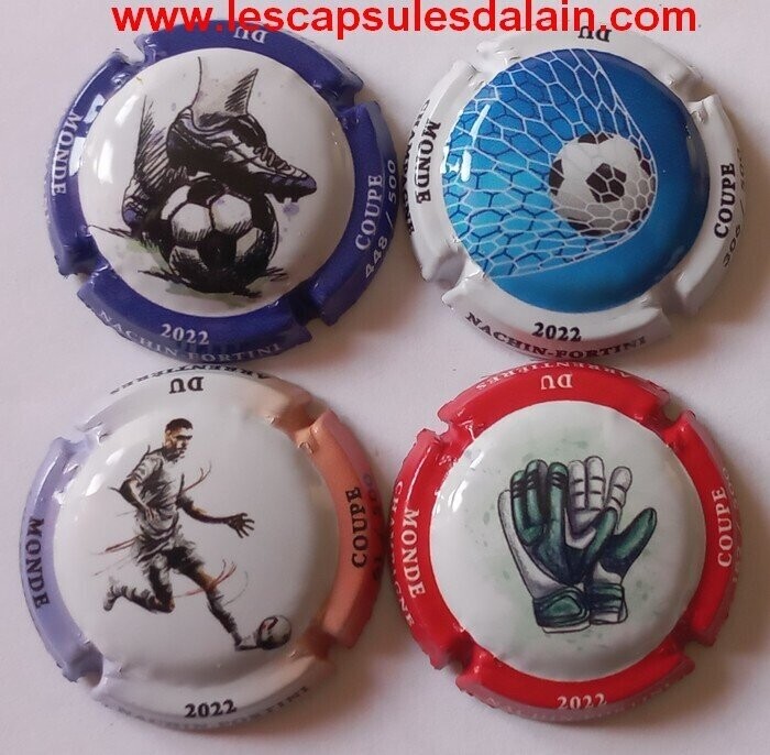 4 BELLES CAPSULES CHAMPAGNE NACHIN FORTINI COUPE DU MONDE 2022 /500ex REF N°12 a 12c  NEWS