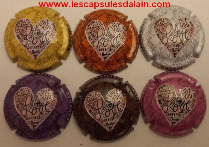 6 BELLES CAPSULES CHAMPAGNE PONSART BROCHET SAINT VALENTIN 2023  REF N°23 a 23e NEWS