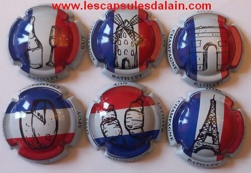 6 BELLES CAPSULES CHAMPAGNE BATILLET GUY LA FRANCE REF N° 4 a 4e NEWS