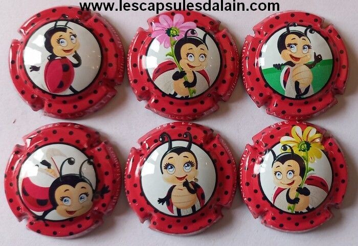 6 BELLES CAPSULES CHAMPAGNE LONCLE .A LES COCCINELLES 2023 REF N°36 a 36e NEWS