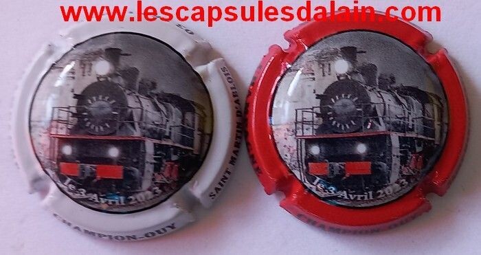 2 BELLES CAPSULES CHAMPAGNE CHAMPION OUY TRAIN LOCOMOTIVE 2023 NEWS