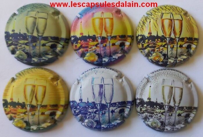 6 BELLES CAPSULES CHAMPAGNE GENERIQUE FLUTES PARISIENNES 2023 MAT NEWS