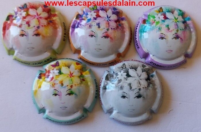 5 BELLES CAPSULES CHAMPAGNE CORNU JANCART VISAGE 600EX/ 2023 REF N° 14 a 14d NEWS