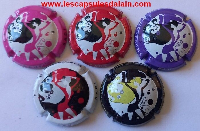 5 BELLES CAPSULES CHAMPAGNE PAUL SADI FEMMES 600EX/ 2023 REF N° 16 a 16d NEWS
