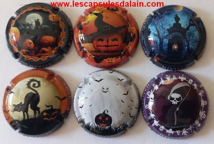 6 BELLES CAPSULES CHAMPAGNE RIVOT EUGENE HALLOWEEN 2023 REF N° 14 a 14e NEWS