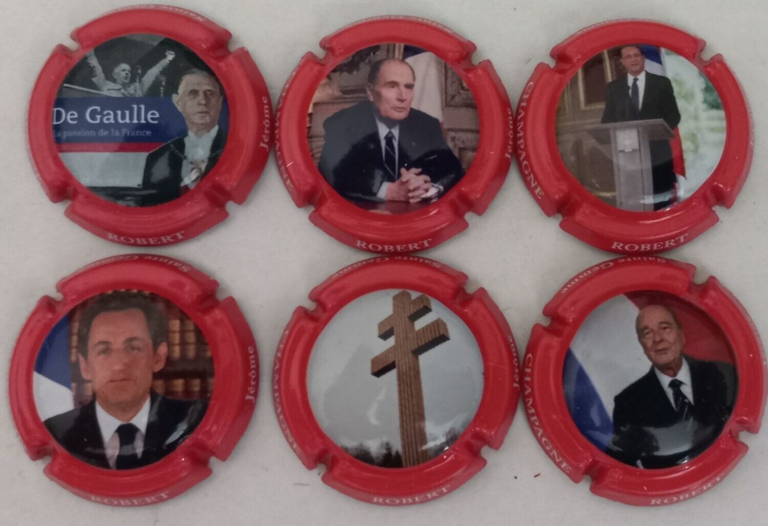 6 BELLES CAPSULES CHAMPAGNE ROBERT JEROME PRESIDENT REF N°9 a 9e NEWS