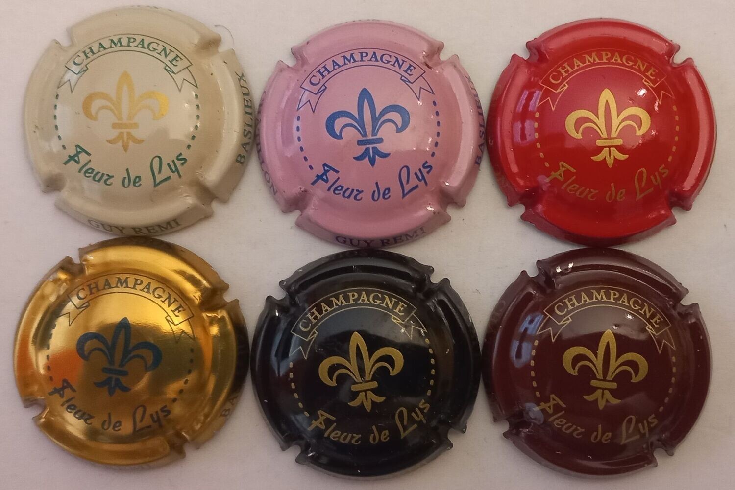 6 BELLES CAPSULES CHAMPAGNE REMI GUY FLEUR DE LYS  REF N°2b a 2be NEWS