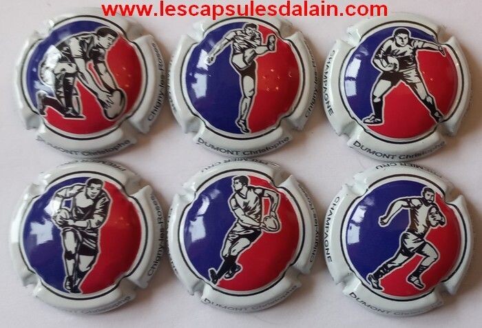 6 BELLES CAPSULES CHAMPAGNE DUMONT CHRISTOPHE RUGBY 600EX REF N°3 a 3e NEWS
