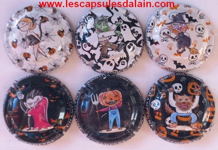 6 BELLES CAPSULES CHAMPAGNE SAMPERS HALLOWEEN 2023 REF N°32 a 32e NEWS