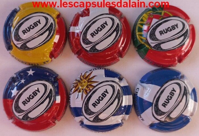6 BELLES CAPSULES CHAMPAGNE GENERIQUE RUGBY 2023 REF N°1328h a 1328m NEWS