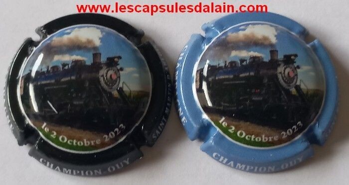 2 BELLES CAPSULES CHAMPAGNE CHAMPION OUY TRAIN LOCOMOTIVE 2023 REF N°33d et 33e NEWS