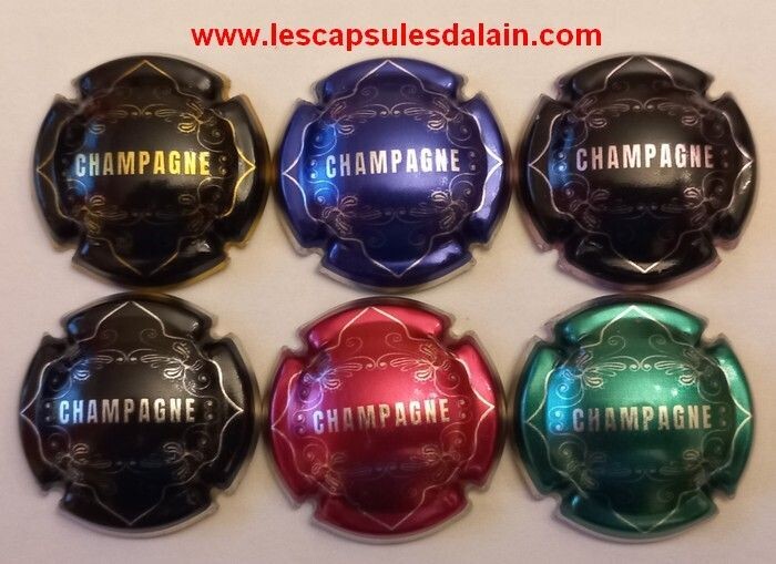 6 BELLES CAPSULES CHAMPAGNE GENERIQUE LISERET METAL 2023 REF N°1363 a 1363e NEWS