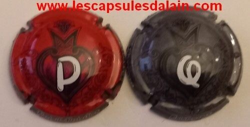 2 BELLES CAPSULES CHAMPAGNE GENERIQUE COEUR ET COURONNE P et Q 2023 NEWS