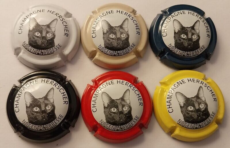 6 BELLES CAPSULES CHAMPAGNE HERRSCHER THIERRY CHATS REF N°4 a 4e NEWS