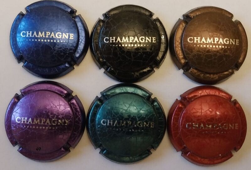 6 BELLES CAPSULES CHAMPAGNE GENERIQUE TORTUE 2024 REF N°1389 a 1389e NEWS