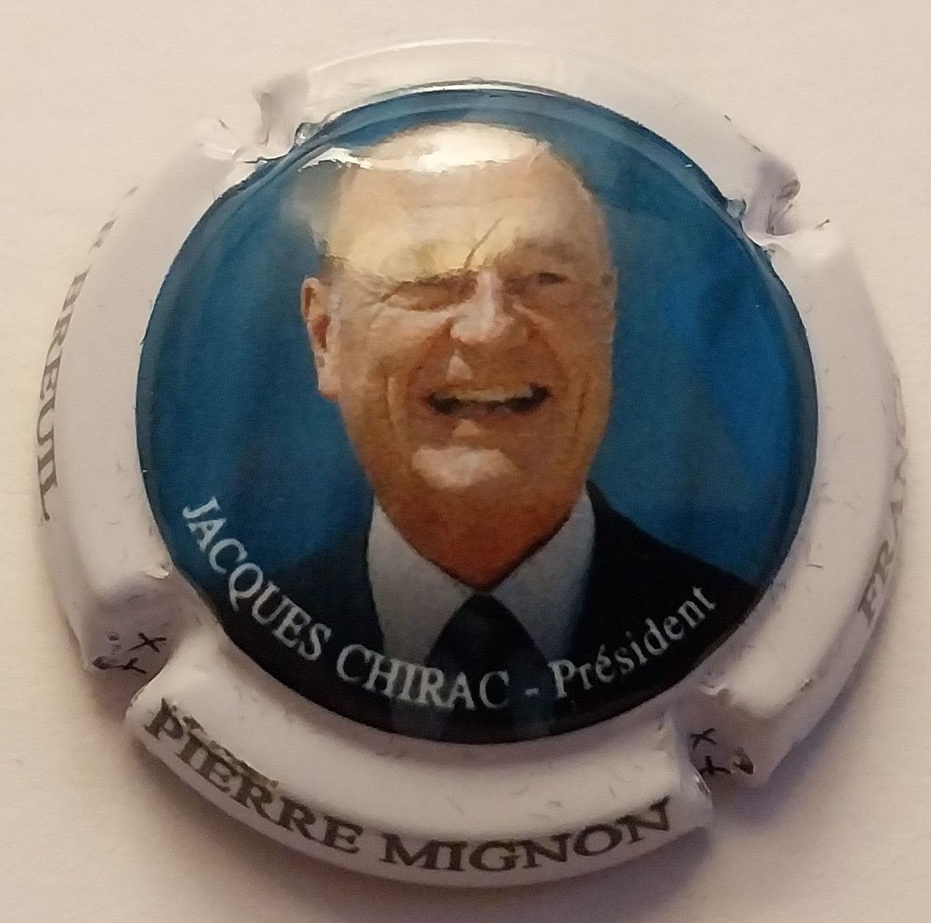 BELLE CAPSULE CHAMPAGNE PIERRE MIGNON JACQUES CHIRAC PRESIDENT REF N°200a NEWS
