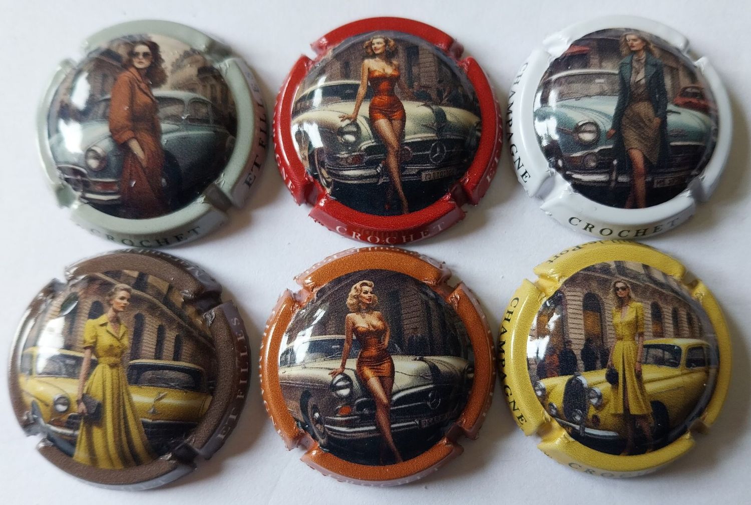 6 BELLES CAPSULES CHAMPAGNE CROCHET ET FILLES LES FEMMES RETRO 2024 NEWS