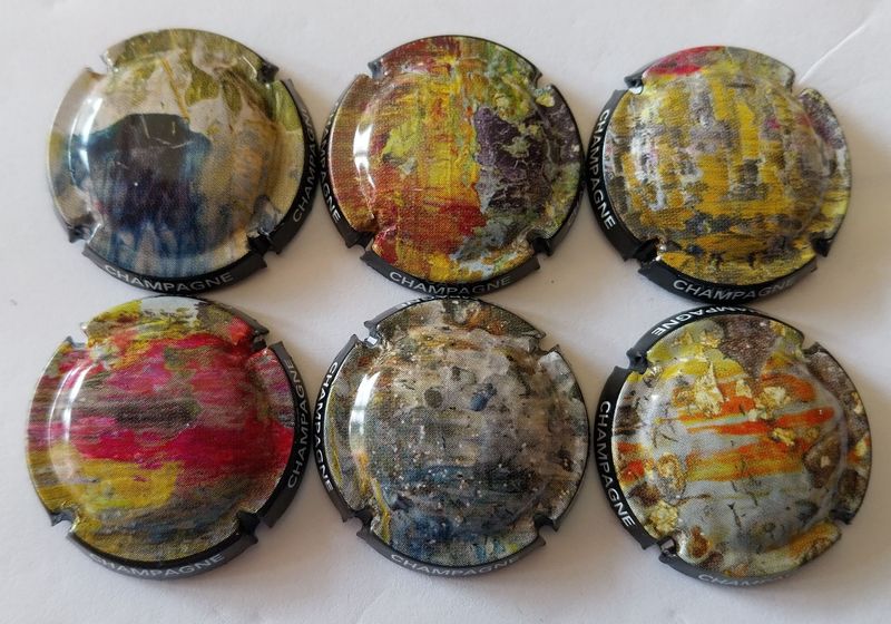 6 BELLES CAPSULES CHAMPAGNE GENERIQUE ART COLLECTION 2024 REF N°1415 a 1415e NEWS